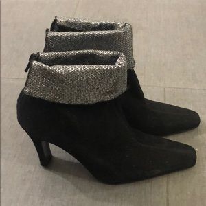 Via Spiga Black Bootie Heels